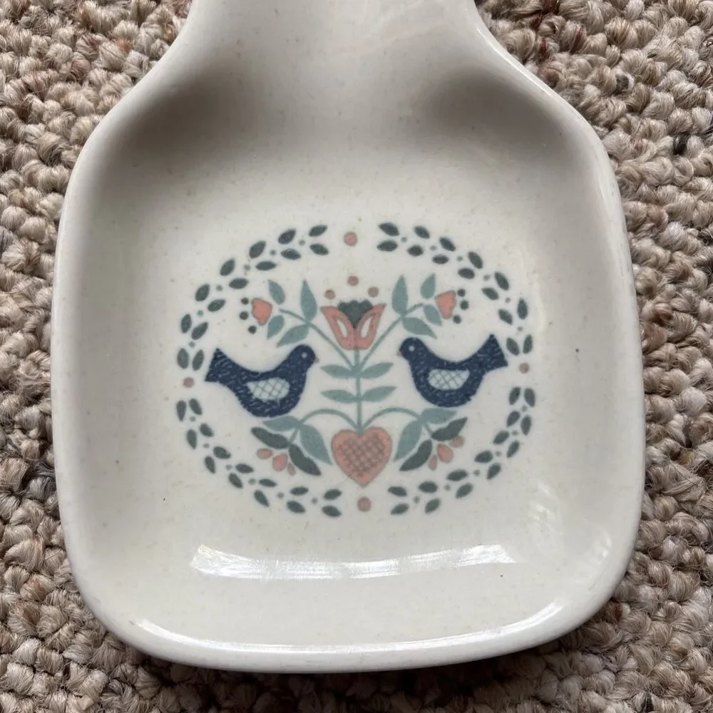 Vintage Otagiri Japan Spoon Rest Blue Birds Cottagecore Grandmacore